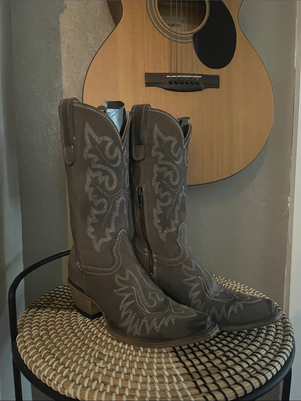 Freebird Gray Suede Western Cowboy Boots